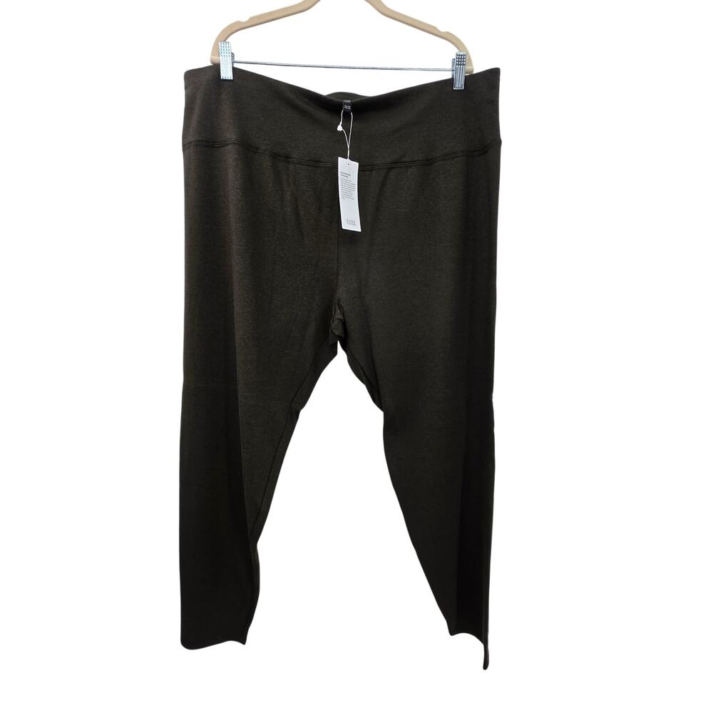 New NWT Eileen Fisher Cozy Brushed Terry Hug Leggings Green Size 2X 2XL